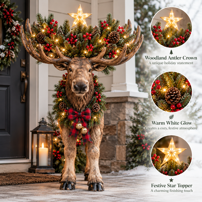 🎄 Woodland Christmas Moose™ – Lighted Holiday Decor