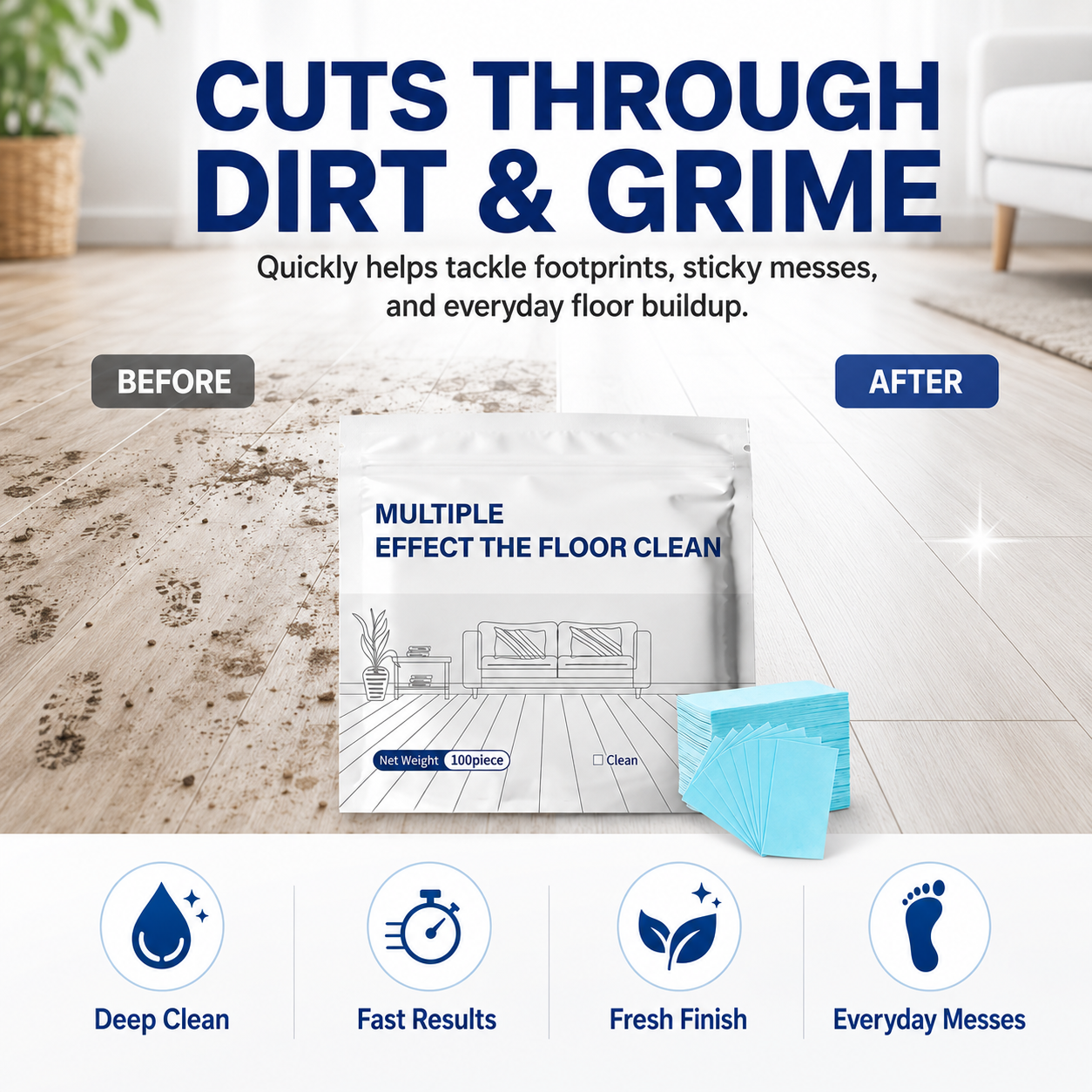 🔥 100-Piece Multi-Surface Floor Cleaning Tablets – Deep Clean for Hardwood, Laminate, Tile & RV Walls✨