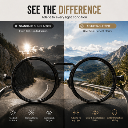Hand-adjustable ND9-grade UV-blocking polarized sunglasses
