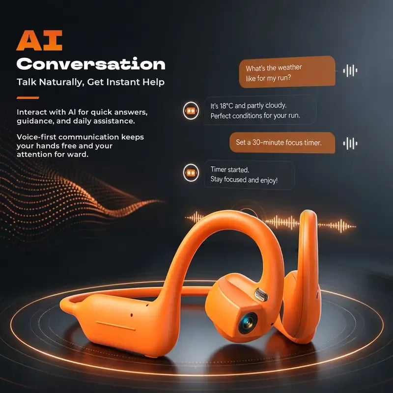 🎧Smart Open-Ear Camera Headset – Hands-Free POV Recording & Audio