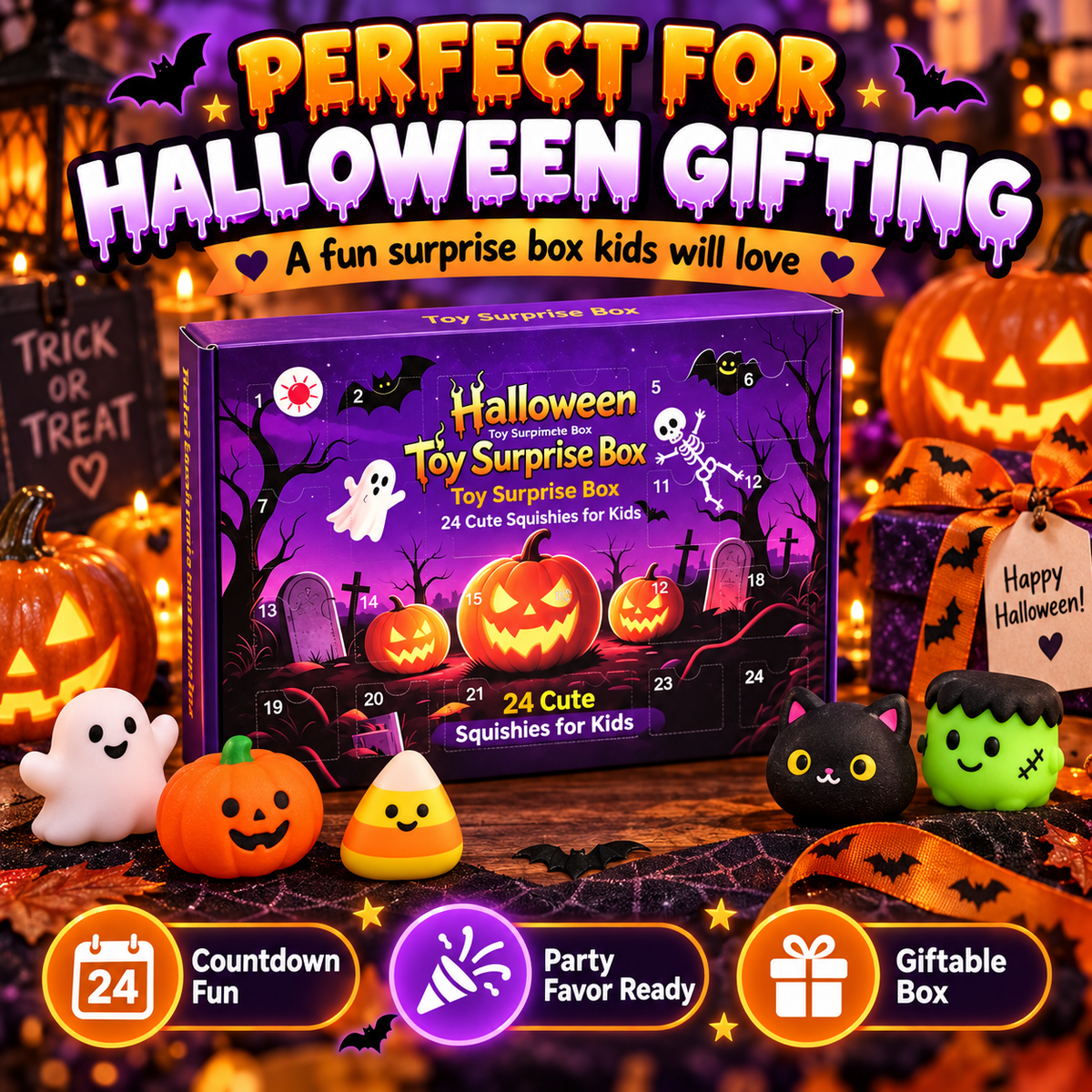 🔥24-Piece Halloween Squishy Surprise Box