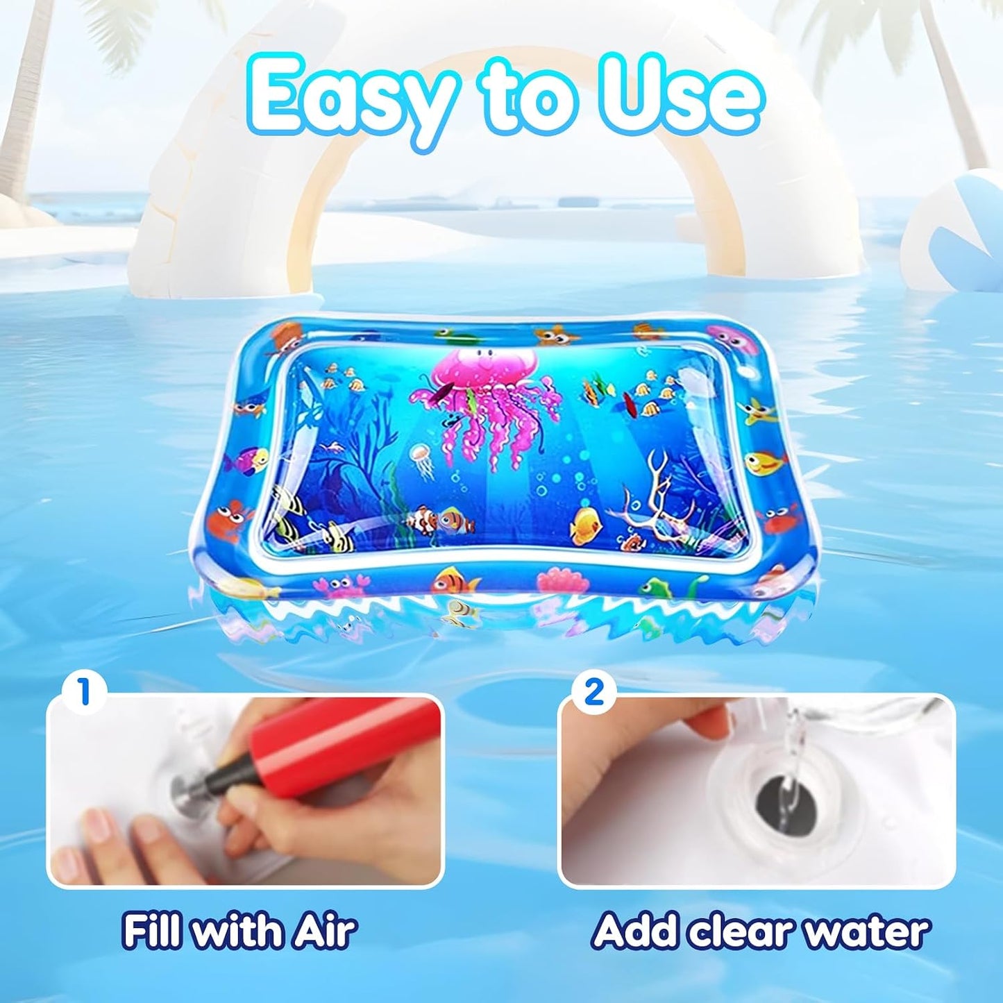 🎁HOT DEAL – Up to 49% OFF🔥 Cat Water Mat - Interactive Cat Toys Upgraded Thickened 0.7mm PVC Cooling & Heating Water Bed with Floating Fish