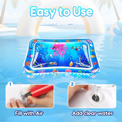 🎁HOT DEAL – Up to 49% OFF🔥 Cat Water Mat - Interactive Cat Toys Upgraded Thickened 0.7mm PVC Cooling & Heating Water Bed with Floating Fish