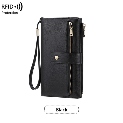 🔥Last Day 49% OFF-Women's long wallet, stylish clutch, elegant solid color RFID blocking wallet