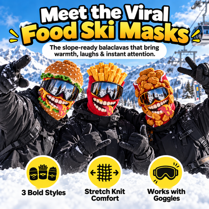 🍔Viral Food Ski Mask Balaclava – Burger, Fries & Chicken Nugget Styles