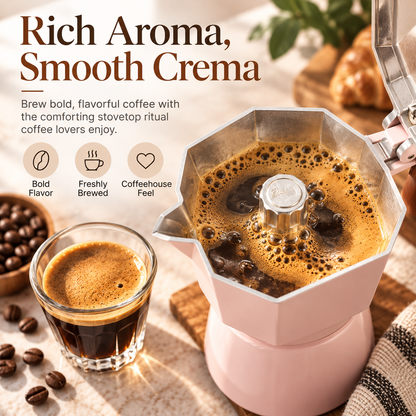 ☕ Compact Stovetop Coffee Maker – Watch Your Coffee Brew