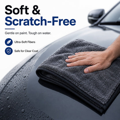 💧 Super Absorbent Microfiber Car Drying Towel – Streak-Free & Scratch-Free