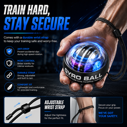 💪 Auto-Start Gyro Ball – Build Grip Strength, Forearm Power & Wrist Endurance Anywhere