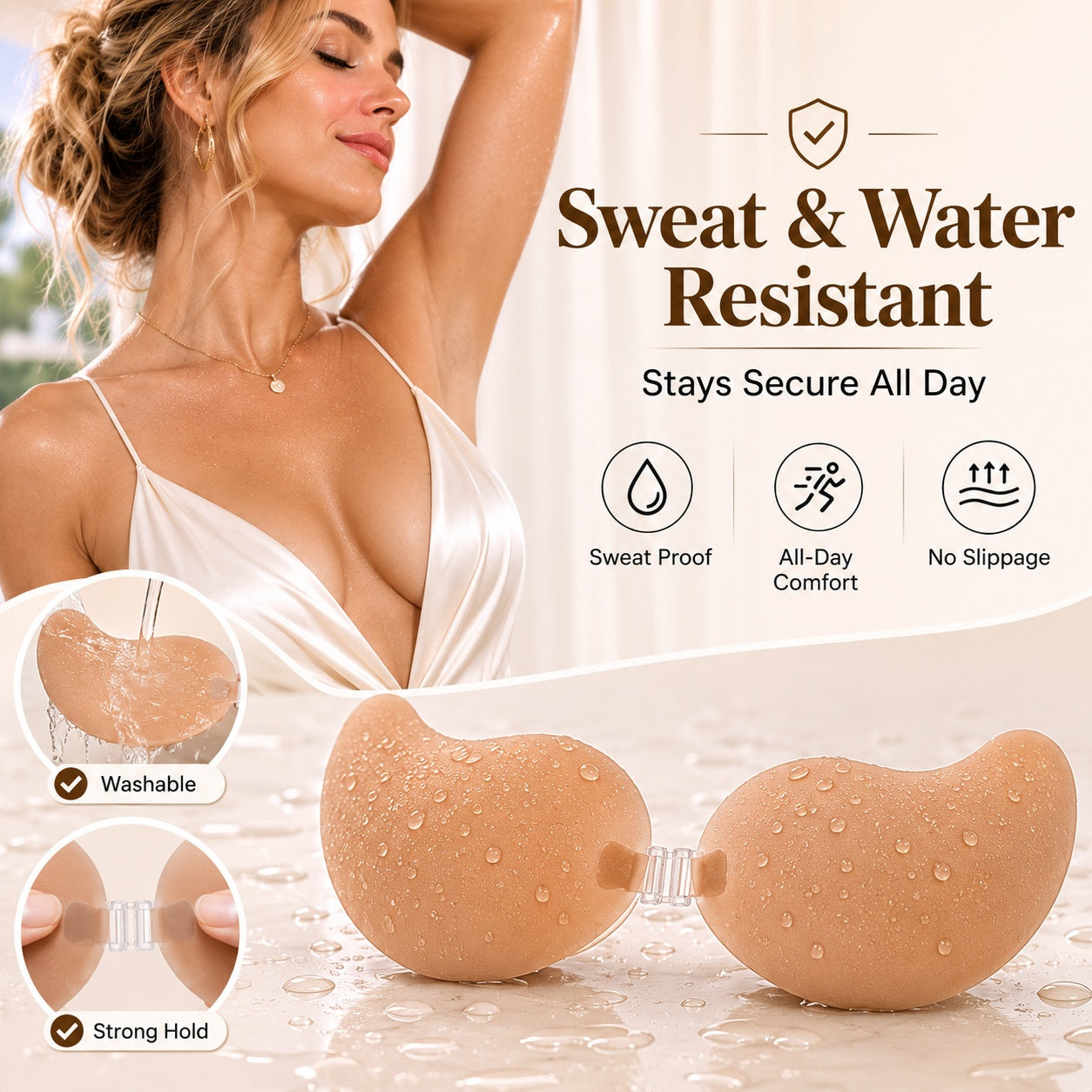 🏆LAST DAY SALE 30% OFF🔥Invisible Lift Adhesive Bra Inserts | Strapless Push-Up Bra for Wedding, Deep V & Backless Dresses