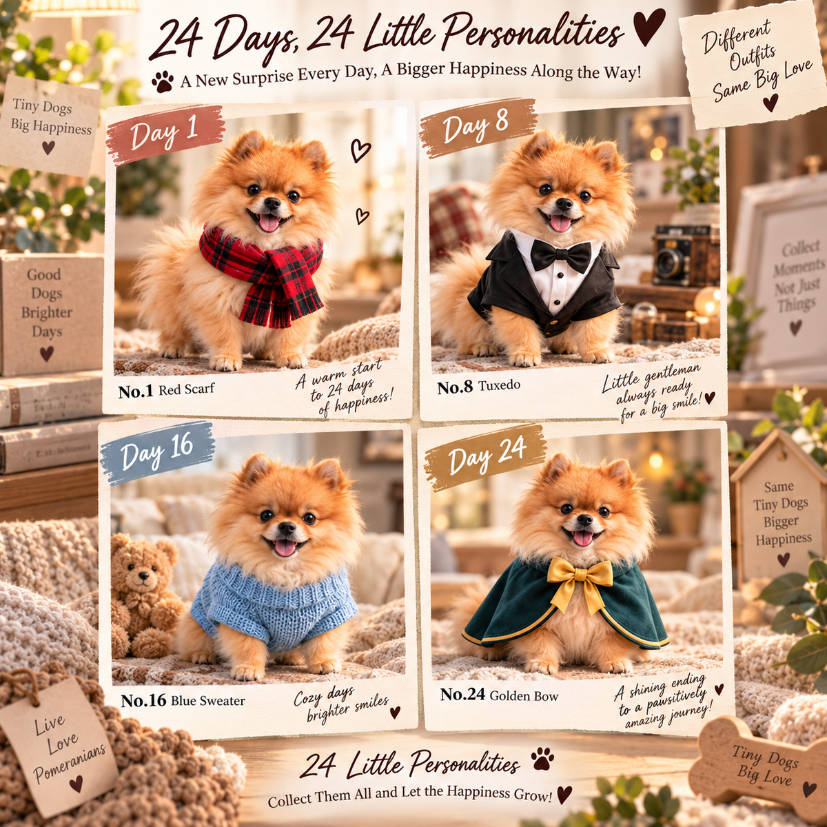 🐶🐾The Fluffy Pomeranian Crew – 24 Little Companions to Discover & Collect