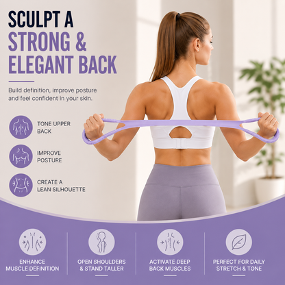 Tone Your Arms & Back in Just 10 Minutes a Day-A Lightweight Figure 8 Resistance Band Designed to Improve Posture, Build Strength, and Sculpt a Leaner Body Anywhere.