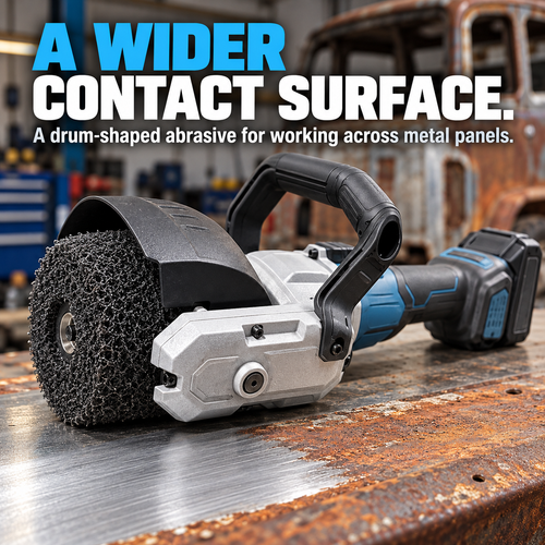 🔧⚡ Cordless Drum Surface Conditioning Tool – Heavy-Duty Rust & Paint Removal Machine for Automotive Metal Restoration, Surface Preparation & DIY Workshop Projects 🚘