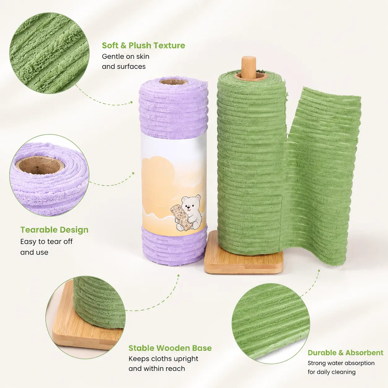 Reusable Cleaning Cloth Roll | Washable, Ultra Absorbent & Multi-Purpose