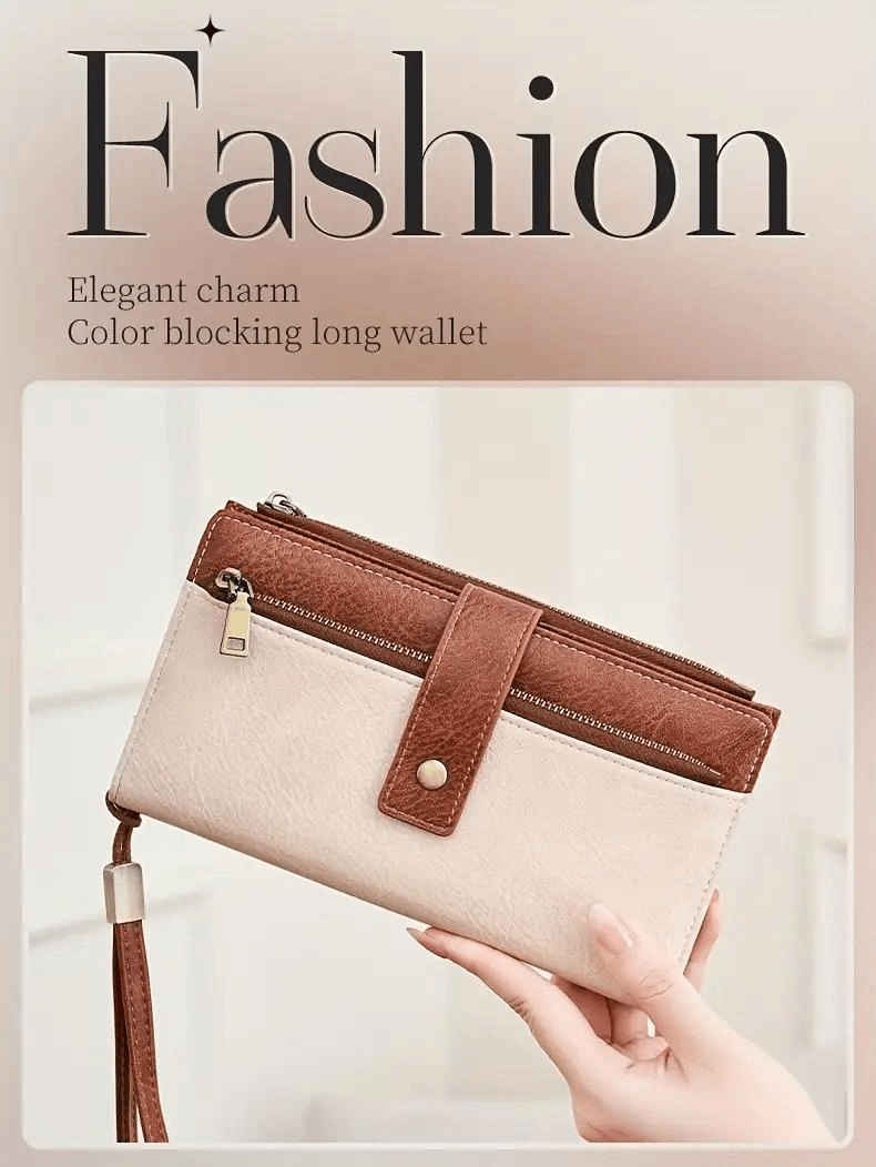🔥Last Day 49% OFF-Women's long wallet, stylish clutch, elegant solid color RFID blocking wallet