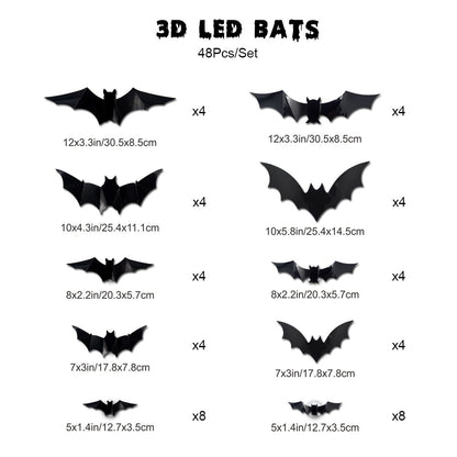 🔥🎃2026 Halloween Must-Have🦇: 3D Bat Light Decoration Set