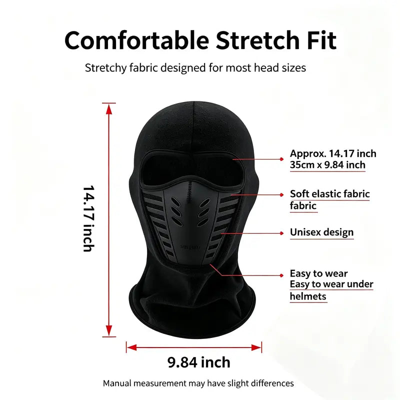 🎗️🌸Unisex Fleece Full Face Balaclava Ski Mask - Windproof, Anti-Haze, Soft Sports & Outdoor Hat
