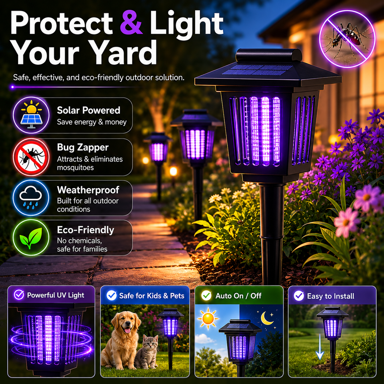 🔥Solar Mosquito Zapper Light