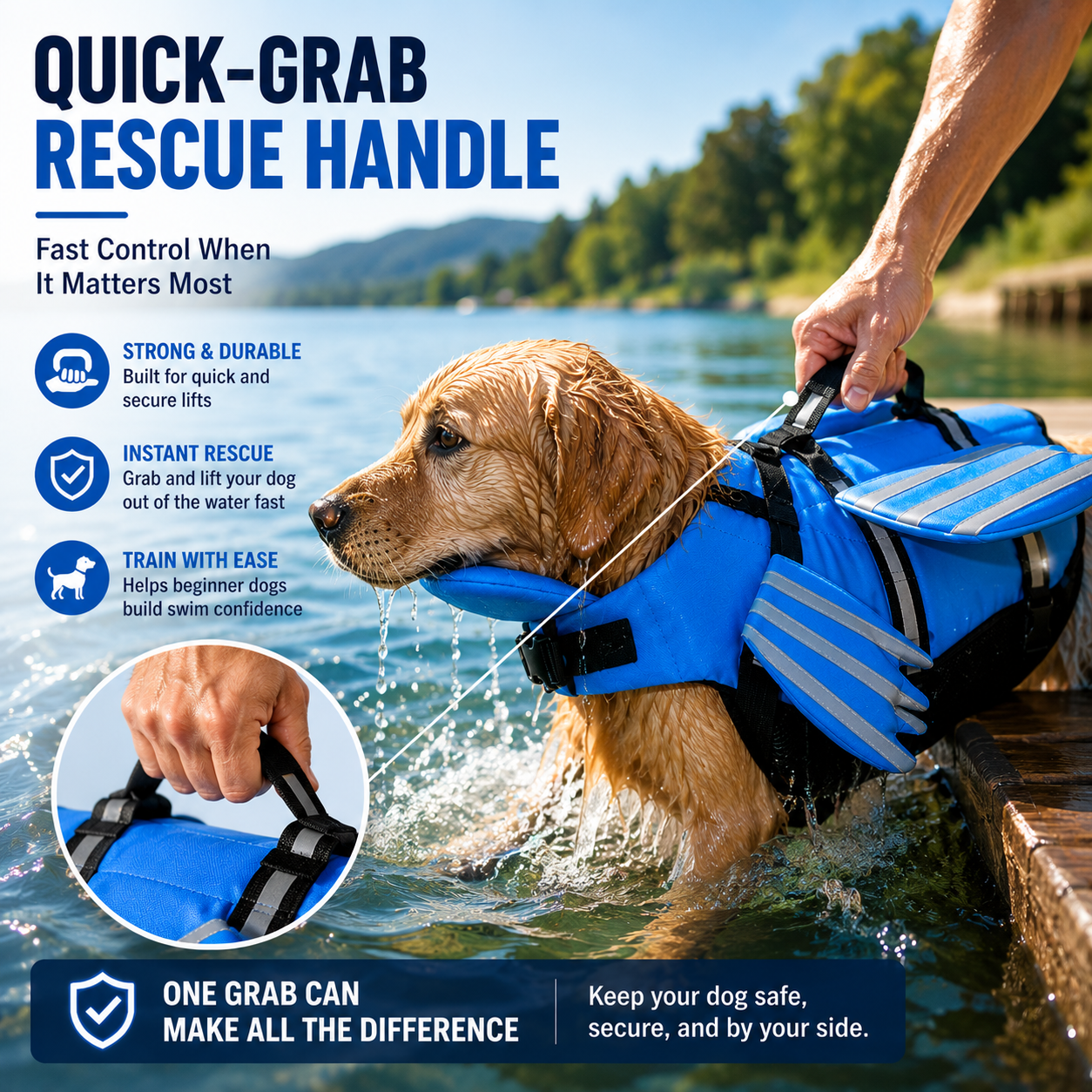 🐶Dog Life Jacket, High Buoyancy Wings Pet Life Vest with Extra Chin Float🔥