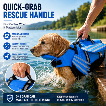 🐶Dog Life Jacket, High Buoyancy Wings Pet Life Vest with Extra Chin Float🔥