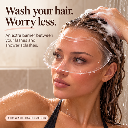 💗 Clear Stick-On Lash Shower Shield – Reusable Curved Eyelash Splash Guard for Hair Washing & Lash Extensions | 30/50/100 PCS ✨