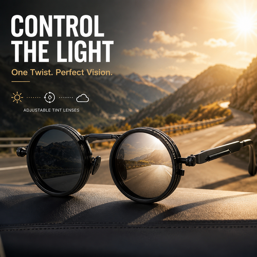 Hand-adjustable ND9-grade UV-blocking polarized sunglasses