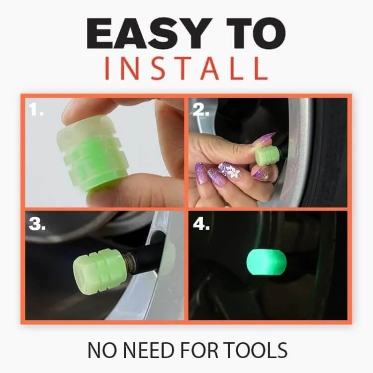 Universal Fluorescent Tire Valve Caps – Protect Valves & Upgrade Your Wheels