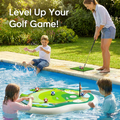 Kids Inflatable Golf Pool Toys, Fun Swimming Pool Game, Floating Water Chipping Green W/Sticky Balls