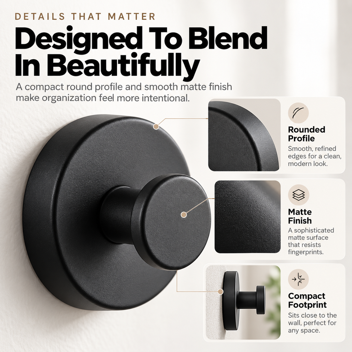 ✨🏠3-Pack No-Drill Twist-Lock Hooks – Easy Everyday Wall Organization