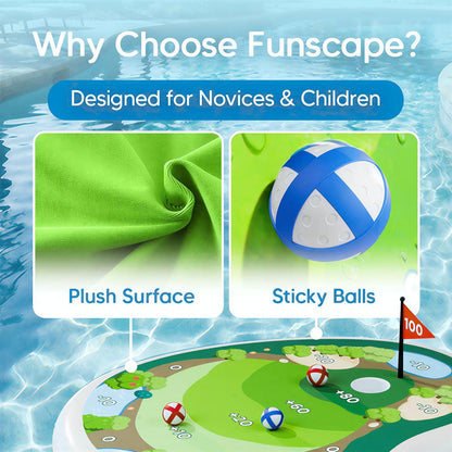 Kids Inflatable Golf Pool Toys, Fun Swimming Pool Game, Floating Water Chipping Green W/Sticky Balls