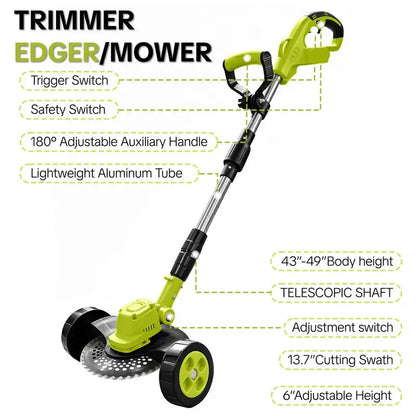 🌿⚡21V 3-in-1 Cordless String Trimmer--Edger & Mini Mower