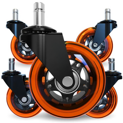 🔥 Premium Inline-Style Office Chair Wheels – Universal Fit • Easy Install