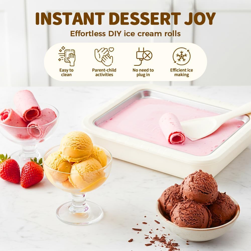 📦Buy 2 Get Free Shipping🎁DIY Rolled Ice Cream Maker – Turn Any Kitchen Into a Dessert Studio
