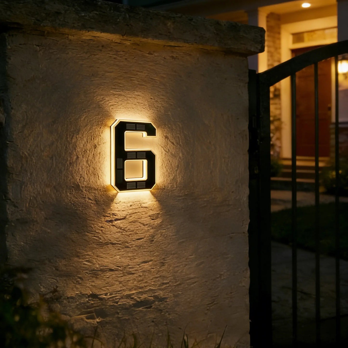 ISUNMEA 9 Inch Solar Lighted House Numbers for Outside, Light Up Waterproof LED Address Numbers Signs