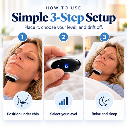 💤Under-Chin Snoring Support Device – Compact 6-Level Adjustable Sleep Accessory