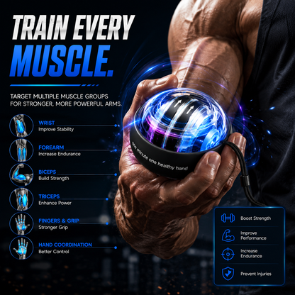 💪 Auto-Start Gyro Ball – Build Grip Strength, Forearm Power & Wrist Endurance Anywhere