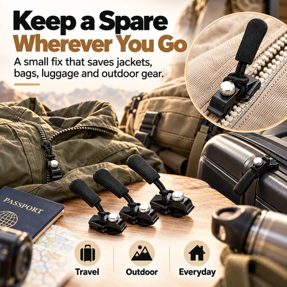 🔧✨ Universal Zipper Repair Kit – No-Sew Detachable Zipper Pull Replacement 🧥🎒 Quick Fix for Broken Zippers ⚡ Adjustable Screw-Lock Design 🔒 3 Sizes (S/M/L) for Jackets, Backpacks, Luggage & More 🧳💖