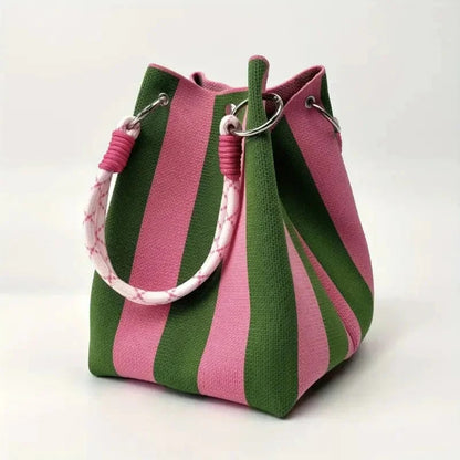 👜Boho Woven Polyester Bucket Bag