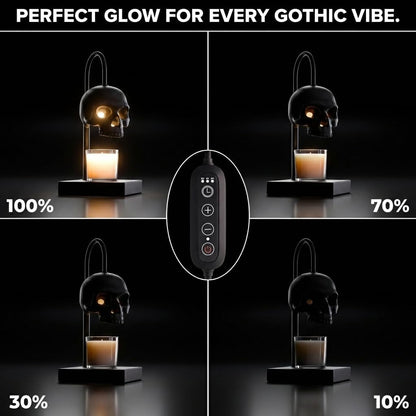 💀Gothic Skull Candle Warmer Lamp with Timer & Dimmable Heat
