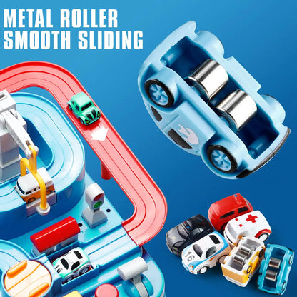 Kids Race Track Adventure Toy with 5 Mini Cars