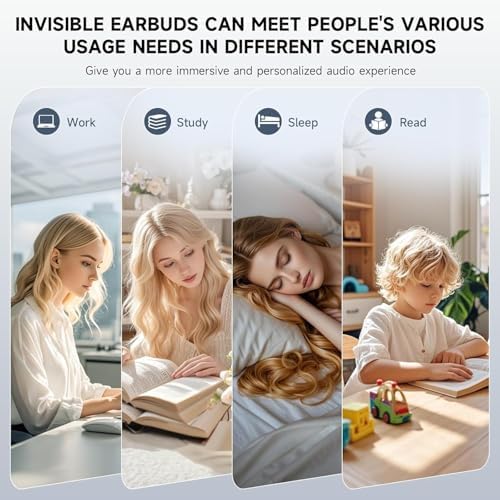Sleep Earbuds for Side Sleepers,Invisible Smallest Wireless Bluetooth Earphones,Hidden Headset for Small Ears,Earbuds with Mic for Phone