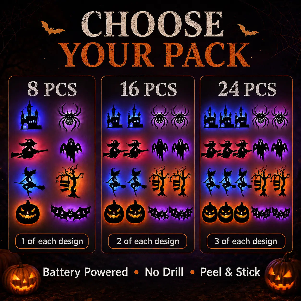 🎃Halloween LED Silhouette Wall Light Stickers