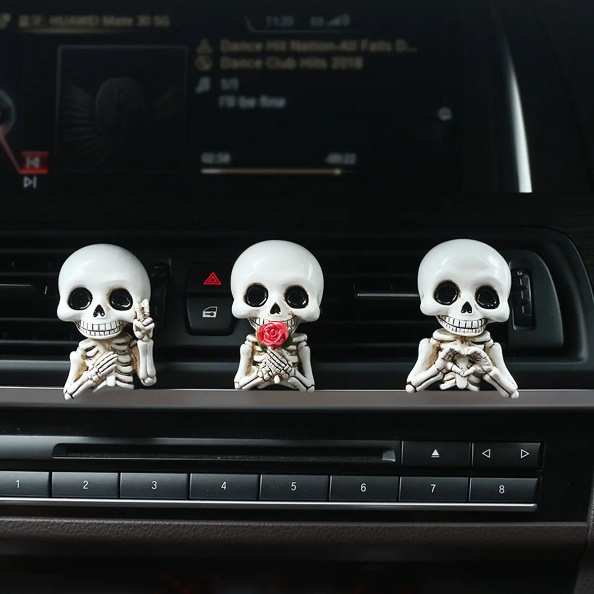 💀3-Piece Skull Car Diffuser Set – Gothic Air Vent Decor