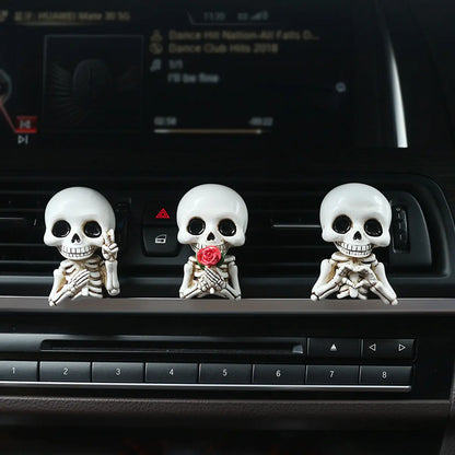 💀3-Piece Skull Car Diffuser Set – Gothic Air Vent Decor