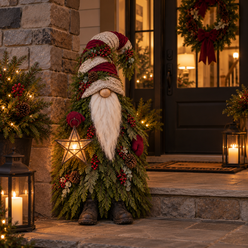 🏠Evergreen Star Gnome™ Lighted Christmas Woodland Decor