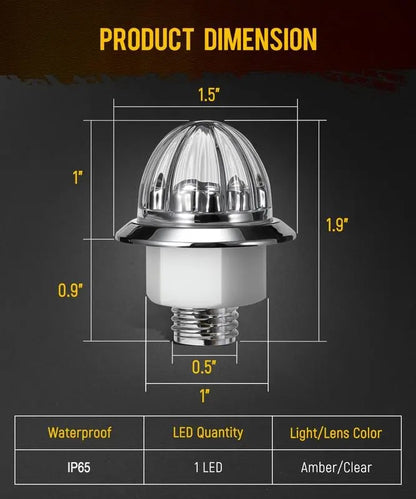 ⚡Hot Sales 49% OFF🔥3/4 Inch LED Amber Watermelon Side Marker Light
