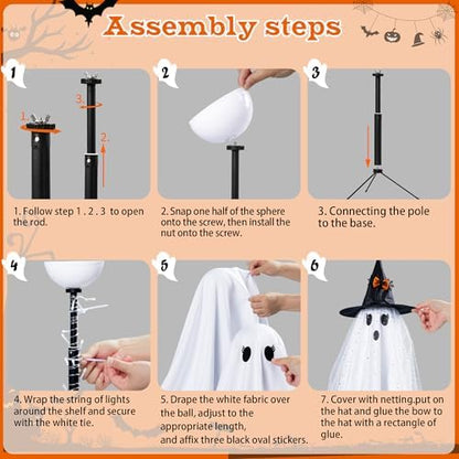 2-Pack Light-Up Halloween Ghosts with Remote