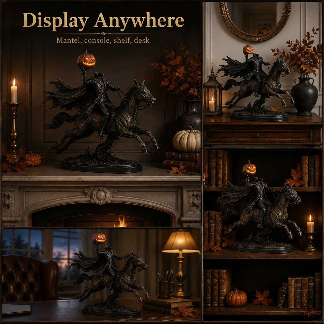 🎃🏇Midnight Chase Headless Horseman Statue(✨Same as the video)