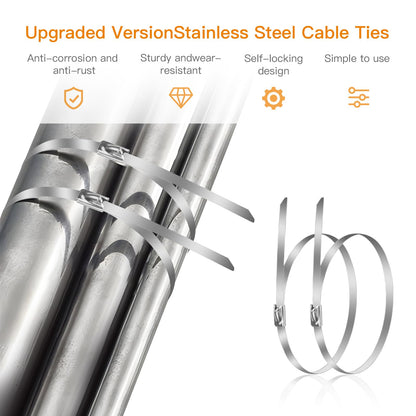 🔥Stainless Steel Cable Tie Gun with Metal Zip Ties