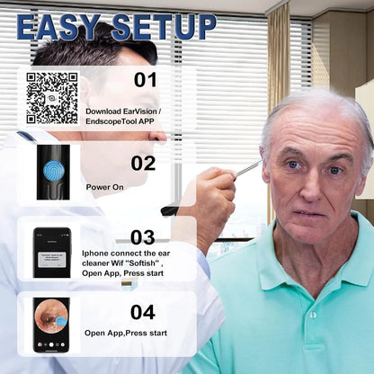 🔍Ear Hygiene Set, HD Visual Earwax Removal Tool with Camera, 1080P HD Camera Ear Cleaner, Compatible with iPhone and Android Phones.