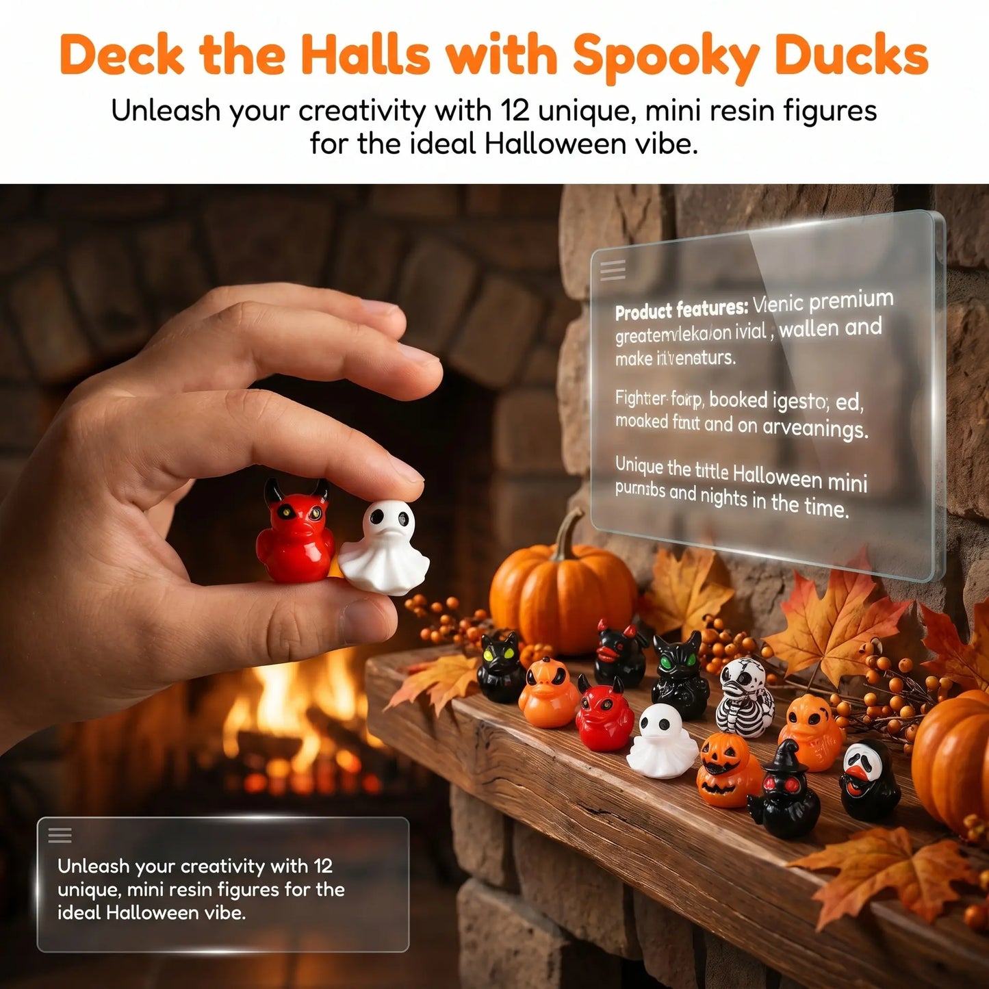 😈Spooky Duck Figurines – Cute Gothic Mini Resin Decor